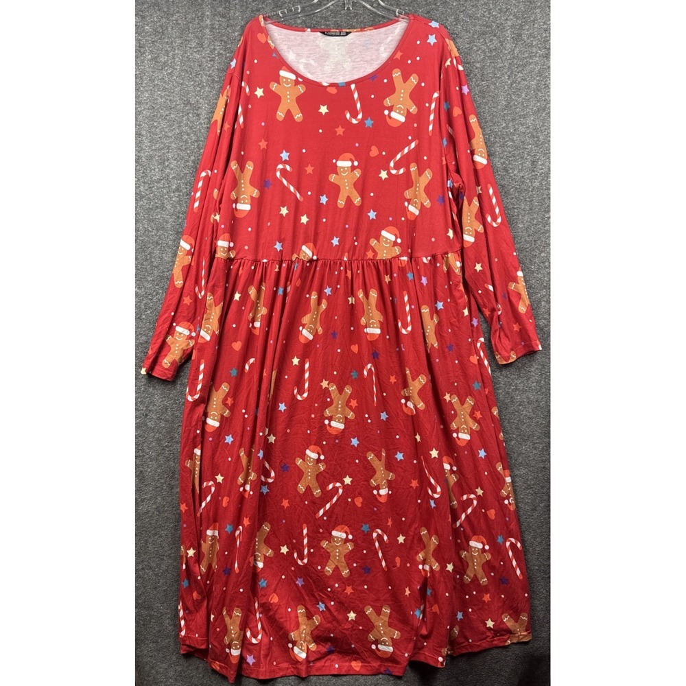 BloomChic Gingerbread Candy Cane‎ Maxi Dress Christmas Holiday 22-30 Red